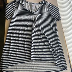 Lularoe black and white striped shirt sleeve